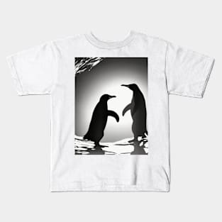 Penguins Shadow Silhouette Anime Style Collection No. 74 Kids T-Shirt